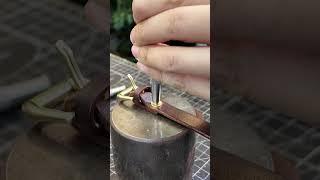 How to use brass rivets #leather #bag #brass  #shorts#copper #rivet  #leathercraft #diy #bagmaking