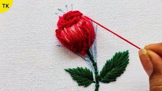 Rose flower embroidery stitches by hand | Hand embroidery designs for beginners