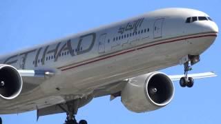 Etihad Airways Boeing 777-3FX/ERs Landing Runway 10 & 28 Chicago O'Hare from OMAA / AUH