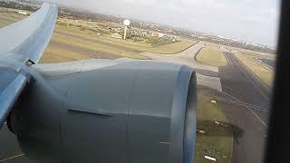 Sydney to Doha, Qatar 777-300 ER, Windy Takeoff, December 2018