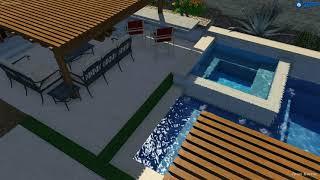 Straight Lines Pool and Spa with Covered Ent. Area