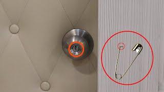 how to pick a door lock with a safety pin?