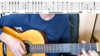 Guitar lesson -Tango  - La cumparsita -  Guitar fingerstyle tutorial + TAB