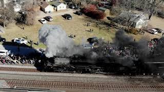 Union Pacific Big Boy Rolls Through Town shot by Drone Lawrence