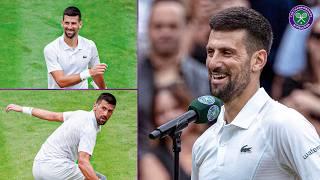 "I'd only have risked my knee for Wimbledon" | Novak Djokovic | First round On-court Interview