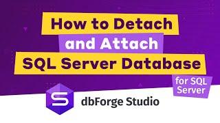 How to detach and attach a database in SQL Server