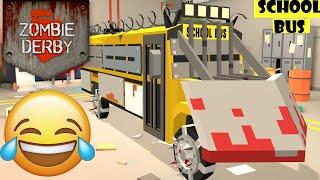 Zombie Derby School Bus Vs Jungle Zombies  Funny (Mission Fail By 6% ) (Bus Upgraded)