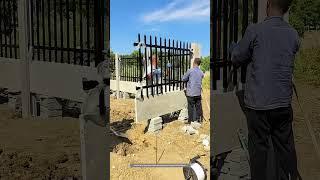 Install zinc steel guardrails on the precast cement board fence