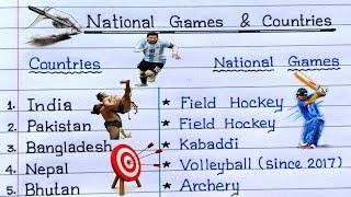 Countries And Their National Games In English॥ National Sports Of All Countries ॥National Games॥