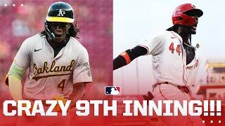 A CRAZY 9th inning between the A's and Reds in Cincinnati!