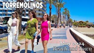 Torremolinos Beach and Town Walking Tour Malaga Spain May 2024 [4K]