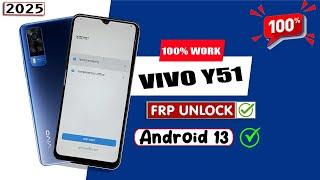 ViVO Y51 Frp Bypass Android 13 New Method 2025  ViVO Y51 (V2036) Google Account Unlock Without Pc