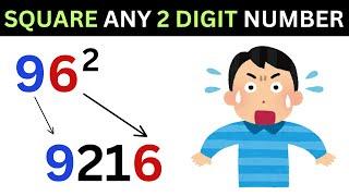 Square any 2 digit number in 3 seconds I Crazy Math Trick