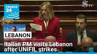 Italian Prime Minister Giorgia Meloni visits Lebanon after UNIFIL strikes • FRANCE 24 English