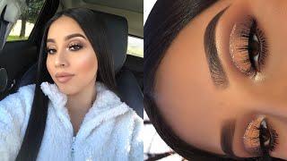 Neutral Glitter Cut Crease Makeup | Jocy Reyes