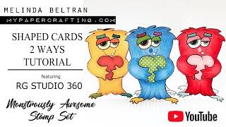Create Shaped Cards 2 Easy Ways Tutorial | RGStudio360 Stamp Set | Crafty Melinda