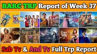 sony sab week 37 trp sab tv week 37 main trp shows list #sonysab