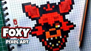 Como Dibujar A FOXy | PASO A PASO FACIL ( pixel art ) | how to draw foxy | FNAF Tutorial