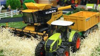 BRUDER TOYS Combine Harvester at work! | Learn farming | Kids videos