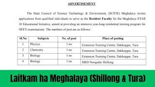 Laitkam ha Shillong bad ha kiwei ki jaka | Jobs Recruitment Meghalaya