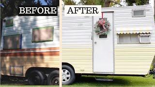 HOW TO PAINT A VINTAGE CAMPER EXTERIOR | 1979 camper remodel