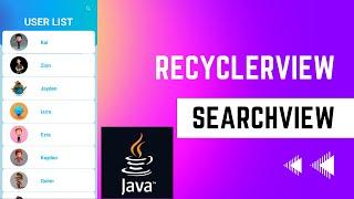 Java | Recyclerview Searchview | Searchview In Android Studio | Searchview In Android Studio Java