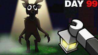 I Survived 100 Days in Roblox The Forest!