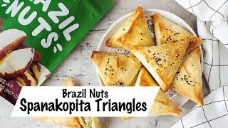 Easy Vegan Appetizer - Brazil Nuts Spanakopita Triangles Recipe