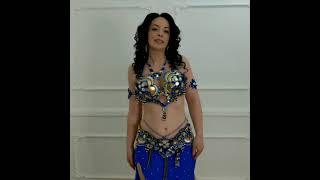 Belly dance costume Aida Style. Royal blue & gold