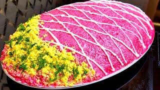 САЛАТ "ГОСТИ В ШОКЕ ИЗ ЧЕГО ЖЕ ОН"! А ВКУСНЫЙ КАКОЙ!ВЕК ЖИВИ-ВЕК УЧИСЬ! ОБАЛДЕННОЕ ПРАЗДНИЧНОЕ БЛЮДО