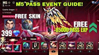 HOW TO GET YU ZHONG M5 SKIN FOR 399 DIAMONDS? M5 PASS EVENT GUIDE 2023 MLBB