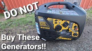 DO NOT Buy these Firman W2100i Inverter Generators! #generator #firman #camping