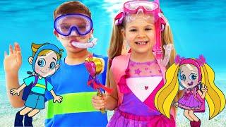 Diana and Roma Funny Swim Story Cartoon for Kids