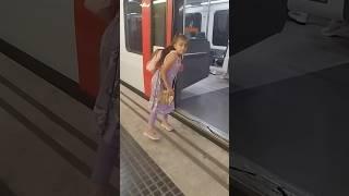 Traveling In Train In Spain #kids #barcelona #metro #shorts