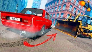 Последний ДРИФТ на ЖИГУЛЯХ - привет бульдозер! BeamNG Drive