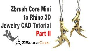 From Zbrush Core Mini to Rhino 3D software For A Earring Design, PART 1 #397