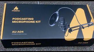 Maono AU A04 Podcast Microphone Kit Unboxing and Setup