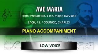 Ave Maria / Bach - Gounod: Karaoke + Score guide / Low Voice