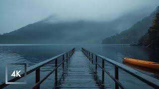 Relaxing Rain Walk at Lake Crescent, Olympic National Park, Binaural Rain Sounds for Relaxing ASMR