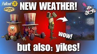 FIREWORKS WEATHER! relaxed atomic shop update review of patriotic bash bundle | Fallout 76