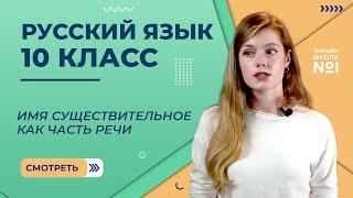 Имя существительное как часть речи. Видеоурок 16. Русский язык 10 класс