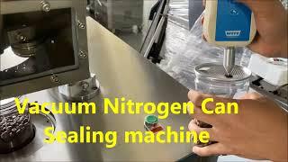 Vacuum Nitrogen Can Sealing Machine for PET jar, Plastic Container with Residual Oxygen less than 3%