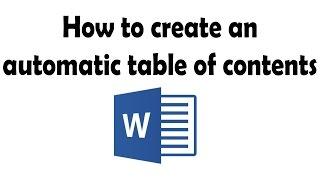 How to create an Automatic Table of Contents in Word 2013 tutorial