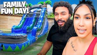 FAMILY FUN DAY VLOG | WATERSLIDE IN OUR BACKYARD