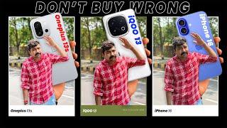 OnePlus 13s vs iQOO 13 vs iPhone 16 - In Depth Camera Test Comparison