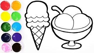 Dibujando y Coloreando Helados - Videos Para Niños - Learn Colors | FunKeep