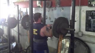 Travis Chrystie 225 Push Press against bands (WWW.JOSHSTRENGTH.COM)