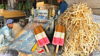 How ICE CREAM Sticks Are Made In Factory | Popsicle Stick | Mass Production Factory In Pakistan