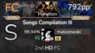 maliszewski | Various Artists - Songs Compilation III [Marathon] +HD 98.94% {#1 792pp FC} - osu!