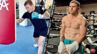 CANELO TRAINING KNOCKOUT BLOWS FOR AVNI YILDIRIM - SMASHING HEAVY BAG WITH SIGNATURE HOOKS